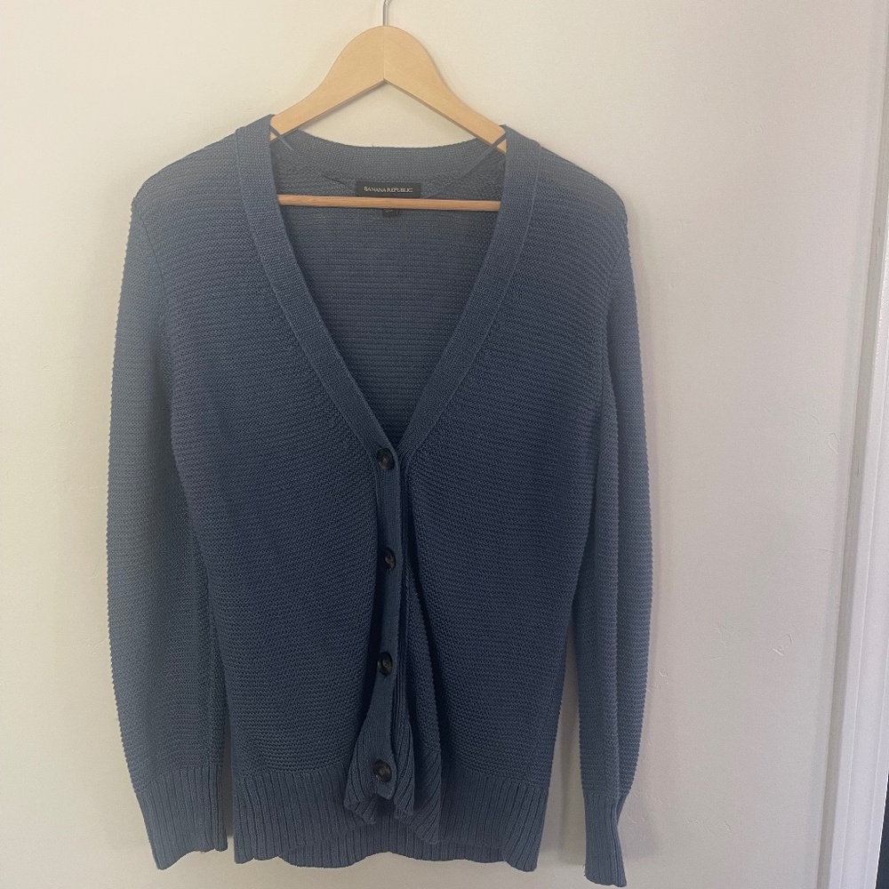 Banana Republic blue cardigan sweater